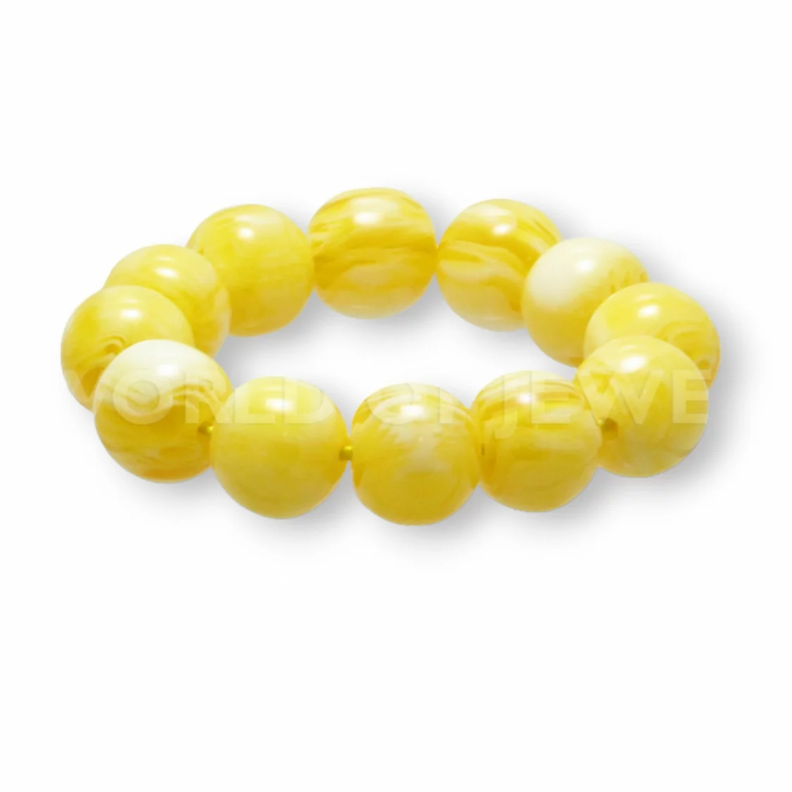 Bracciale Di Resina Imitazione Ambra Tondo 20mm Giallo Chiaro-BRACCIALI BIJOUX | Worldofjewel.com