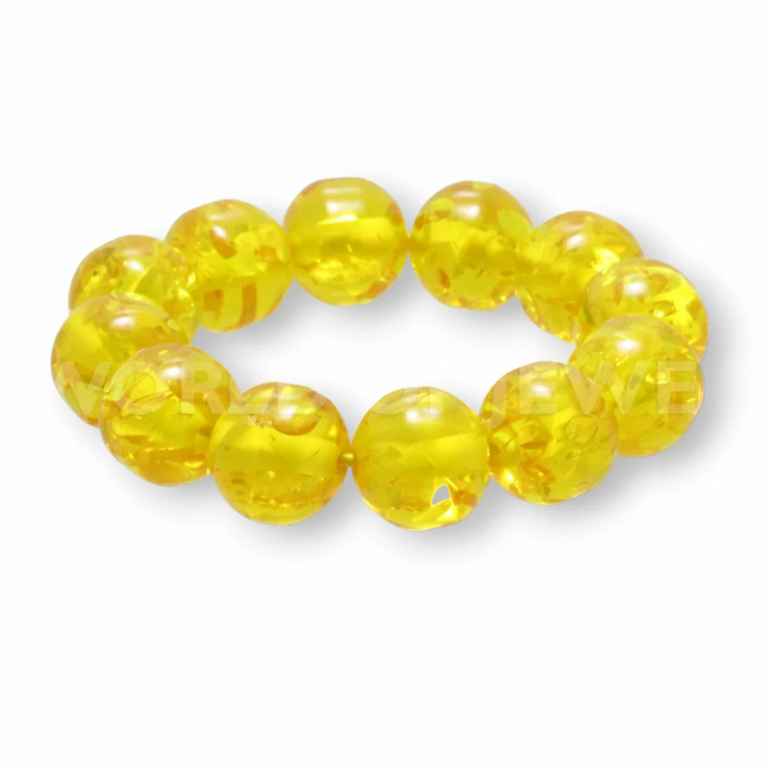 Bracciale Di Resina Imitazione Ambra Tondo 20mm Giallo trasparente-BRACCIALI BIJOUX | Worldofjewel.com