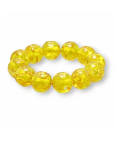 Bracciale Di Resina Imitazione Ambra Tondo 20mm Giallo trasparente-BRACCIALI DI RESINA | Worldofjewel.com