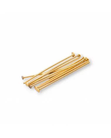 Chiodini Spilli Di Acciaio Testa Piatta 0,7x20mm 50gr Placcato Oro 730pz-CHIODINI A TESTA PIATTA | Worldofjewel.com