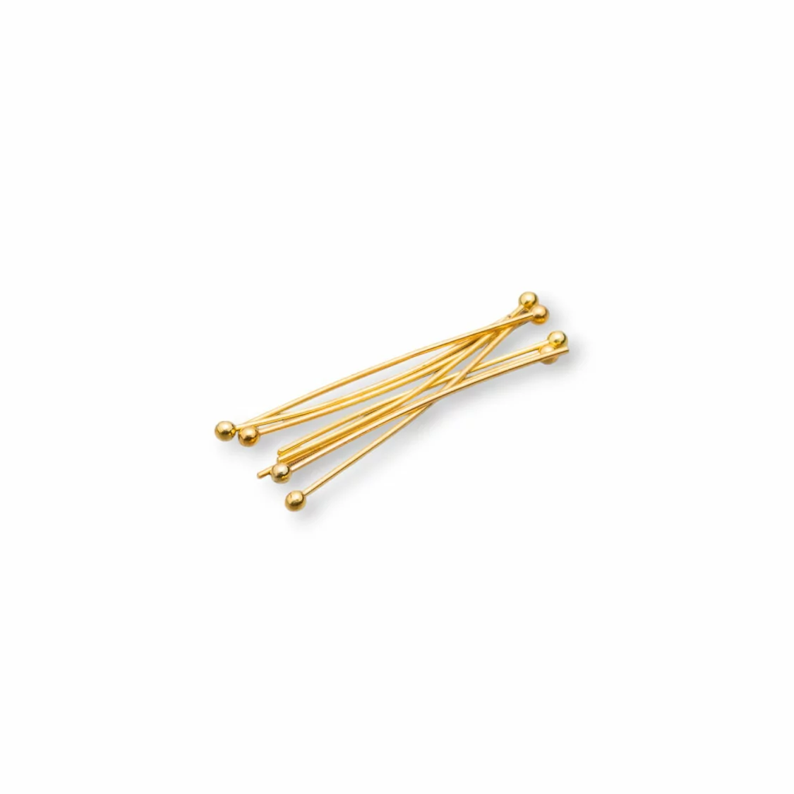 Chiodini Spilli Di Ottone Con Base Tonda 0,6x30mm 80gr (+-880pz) Dorato-CHIODINI A PALLINA | Worldofjewel.com