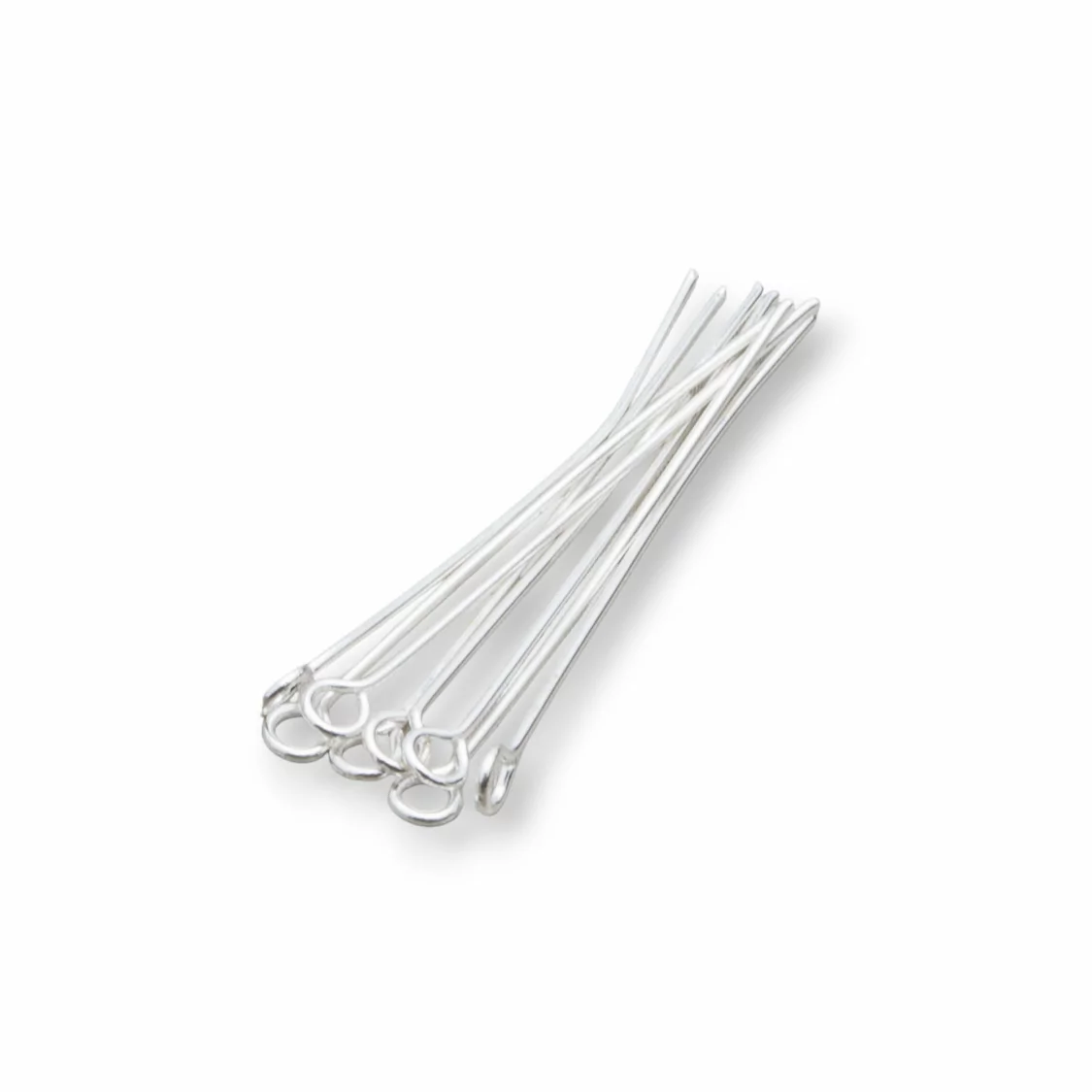 Chiodini Spilli Di Ottone Testa Asola Anellino 40mm Filo 0,70mm 1 kg Argentato-CHIODINI A OCCHIELLO | Worldofjewel.com