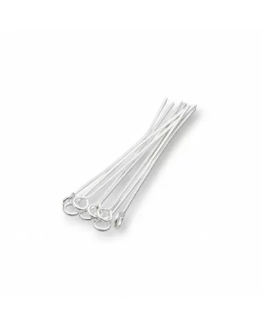 Chiodini Spilli Di Ottone Testa Asola Anellino 40mm Filo 0,70mm 1 kg Argentato-CHIODINI A OCCHIELLO | Worldofjewel.com