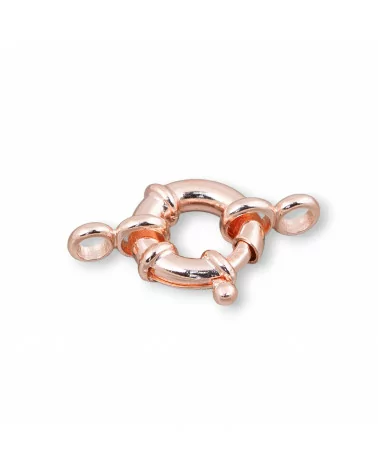 Chiusura Di Argento 925 Anello A Molla 12mm Con Ottino Canna 3mm Esterno 2pz Oro Rosa-CHIUSURE DI ARGENTO | Worldofjewel.com