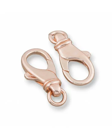 Chiusura Di Argento 925 Moschettone Microfuso 20x12mm Oro Rosa 4pz-CHIUSURE DI ARGENTO | Worldofjewel.com