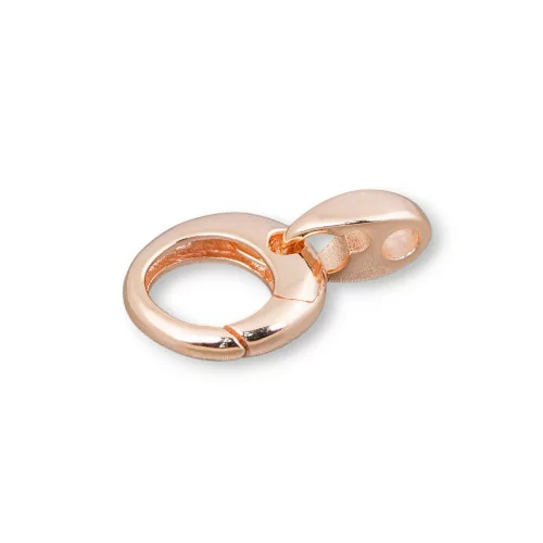 Chiusura Di Argento 925 Tondo A Molla Con Gancio 11x17mm 4pz Oro Rosa-CHIUSURE DI ARGENTO | Worldofjewel.com