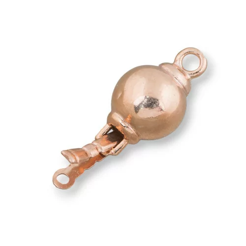 Chiusura Di Argento 925 Pallina Liscia 12mm Oro Rosa 2pz-CHIUSURE DI ARGENTO | Worldofjewel.com