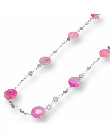 Collana Di Agata Crash Con Catena Di Ottone Fantasia Fucsia 160cm-OFFERTE COLLANE | Worldofjewel.com