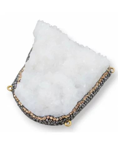 Componente Connettore Di Quarzi E Marcasite Strass 50-70mm-COMPONENTI DI PIETRE DURE | Worldofjewel.com