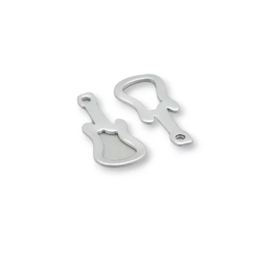 Componente Di Acciaio Chitarra Pendente 09x19mm 120pz-CONNETTORI LISCI | Worldofjewel.com