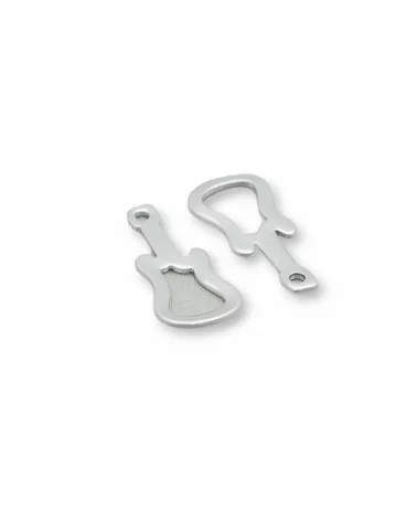 Componente Di Acciaio Chitarra Pendente 09x19mm 120pz-CONNETTORI LISCI | Worldofjewel.com