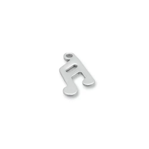 Componente Di Acciaio Nota Musicale Pendente 08x13mm 120pz-CONNETTORI LISCI | Worldofjewel.com