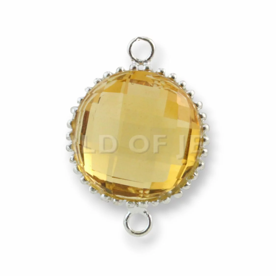 Componente Di Argento 925 Cabochon Idrotermale Tondo 16mm 2pz Rodiato Giallo-CABOCHON BORDATI E INCASTONATI | Worldofjewel.com