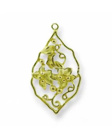 Componente Di Bronzo Spazzolato Fiori Baroccati 18x33mm 26pz Dorato-CONNETTORI LISCI | Worldofjewel.com