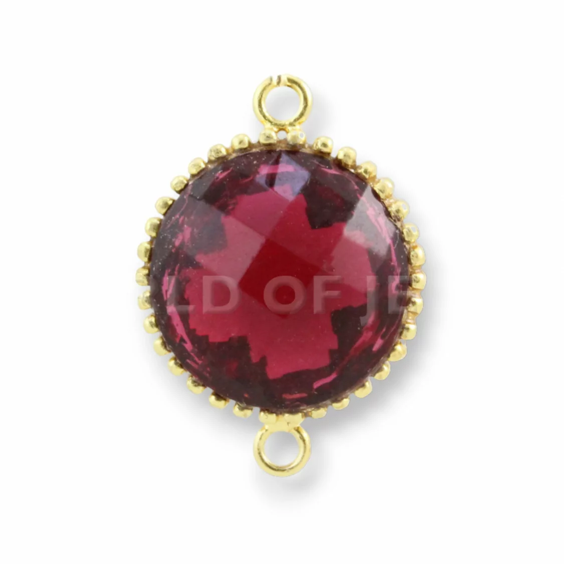 Componente Di Argento 925 Cabochon Idrotermale Tondo 16mm 2pz Dorato Rosso-CABOCHON BORDATI E INCASTONATI | Worldofjewel.com