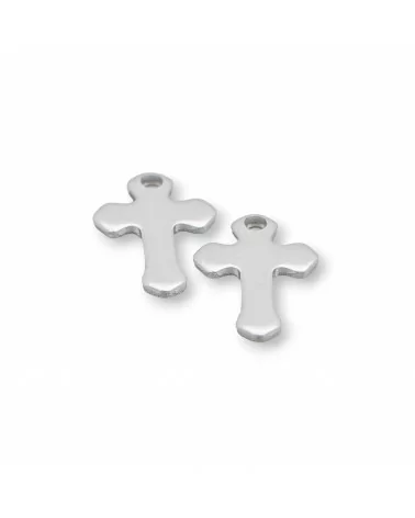 Componente Pendente Di Acciaio 316 Croce Pendente 10x15mm 100pz-CIONDOLI DI ACCIAIO | Worldofjewel.com