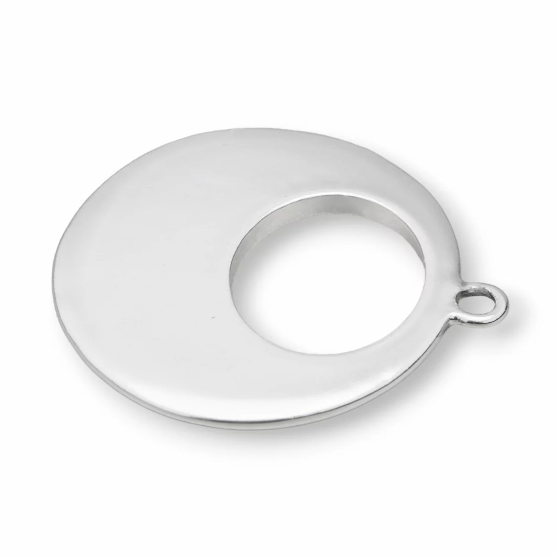 Componenti Di Zama A 1 Anellino Creola Ovale 34x33mm 26pz Silver-CONNETTORI LISCI | Worldofjewel.com