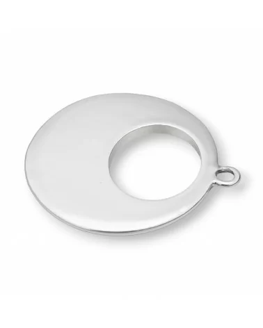 Componenti Di Zama A 1 Anellino Creola Ovale 34x33mm 26pz Silver-CONNETTORI LISCI | Worldofjewel.com