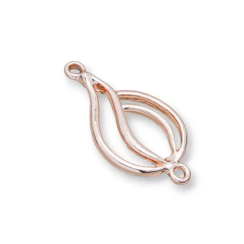 Componenti Di Zama A 2 Anellini Ampolla 18x33mm 45pz Oro Rosa-CONNETTORI LISCI | Worldofjewel.com