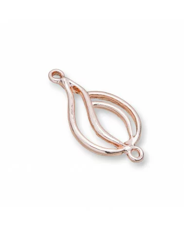 Componenti Di Zama A 2 Anellini Ampolla 18x33mm 45pz Oro Rosa-CONNETTORI LISCI | Worldofjewel.com