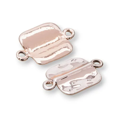 Componenti Di Zama A 2 Anellini Quadrato 15x24mm 45pz Oro Rosa Light-CONNETTORI LISCI | Worldofjewel.com