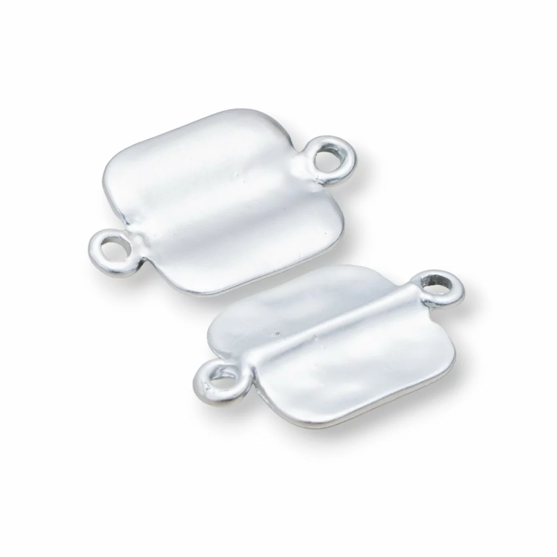 Componenti Di Zama A 2 Anellini Quadrato 15x24mm 45pz Silver-CONNETTORI LISCI | Worldofjewel.com