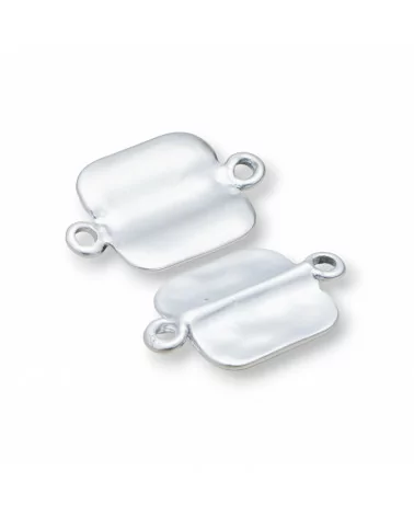 Componenti Di Zama A 2 Anellini Quadrato 15x24mm 45pz Silver-CONNETTORI LISCI | Worldofjewel.com