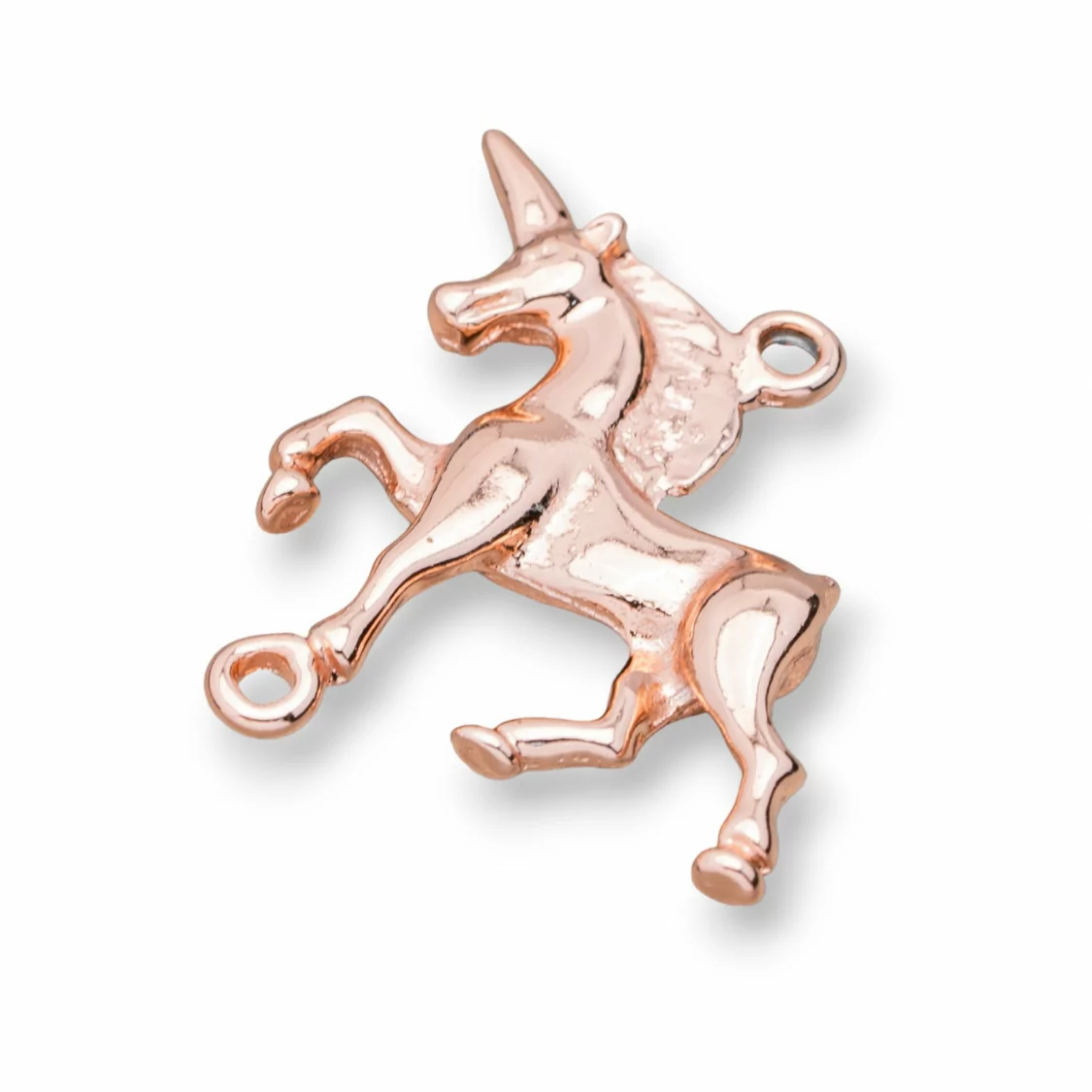 Componenti Di Zama A 2 Anellini Unicorno 24x31mm 20pz Oro Rosa Light-CONNETTORI LISCI | Worldofjewel.com