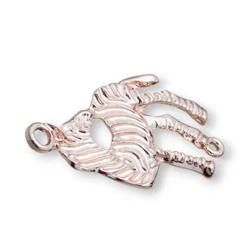 Componenti Di Zama A 2 Anellini Zebra 26x44mm 20pz Oro Rosa Light-CONNETTORI LISCI | Worldofjewel.com