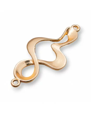 Componenti Di Zama Spirale Intrecciata A 2 Anellini 22x46mm 30pz Dorato Satinato-CONNETTORI LISCI | Worldofjewel.com