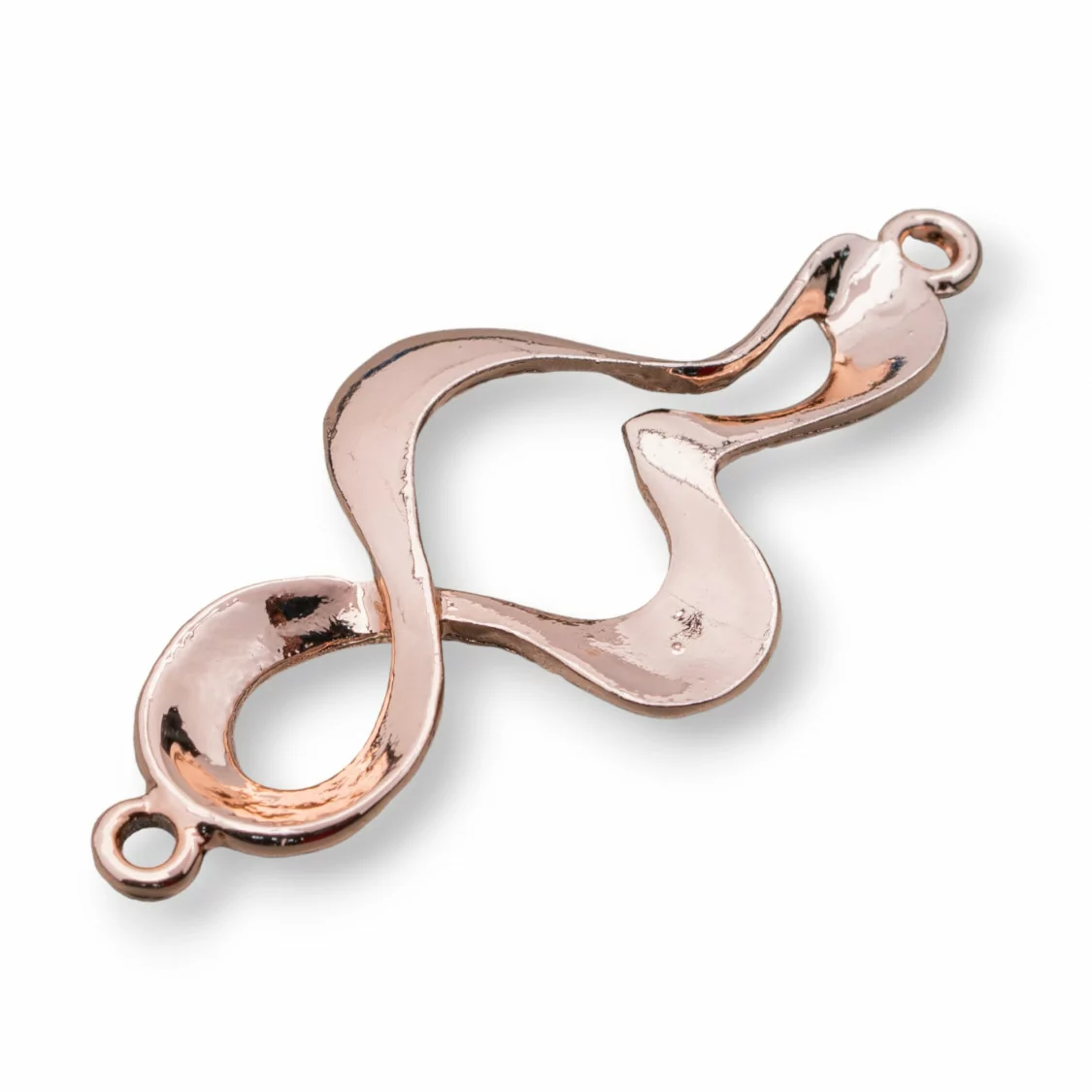 Componenti Di Zama Spirale Intrecciata A 2 Anellini 22x46mm 30pz Oro Rosa Light-CONNETTORI LISCI | Worldofjewel.com