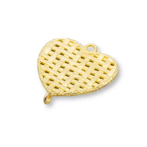 Connettore Componente Di Bronzo Cuore Con Intreccio A Cesto 20x25mm 24pz-CONNETTORI LISCI | Worldofjewel.com