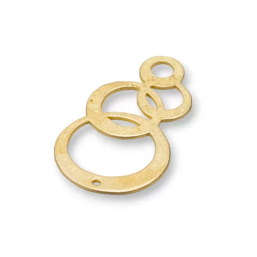 Connettore Componente Di Bronzo Spazzolato Tondo 19x33mm 30pz Dorato-CONNETTORI LISCI | Worldofjewel.com