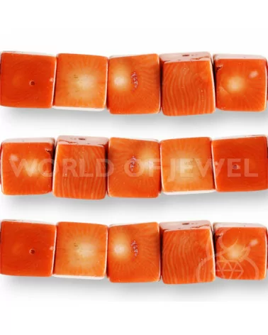 Corallo Bamboo Arancio Cubo 11-13mm-CORALLO BAMBOO | Worldofjewel.com