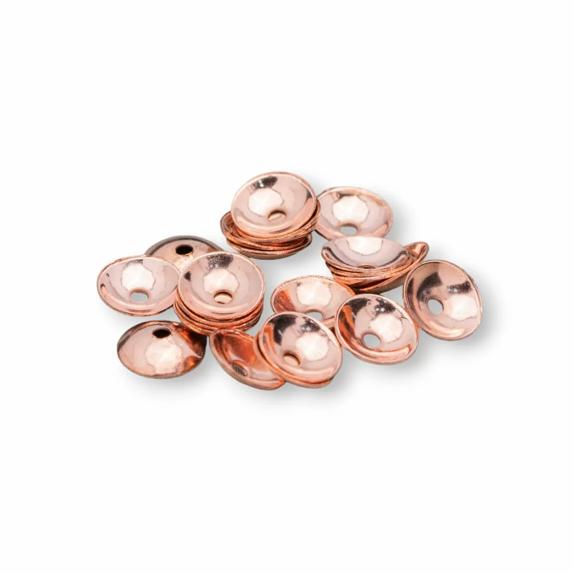 Coppette Di Ottone 4mm 100gr Oro Rosa Scuro-COPPETTE LISCE | Worldofjewel.com