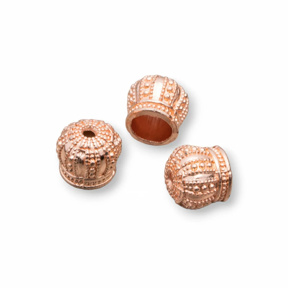 Coppette Di Ottone Corona 12mm 50pz Oro Rosa-COPPETTE A CAMPANA | Worldofjewel.com