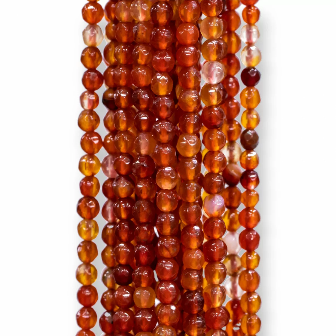 Corniola Rossa Perlina Tonda Sfaccettata 3mm Arancio-CORNIOLA ROSSA | Worldofjewel.com