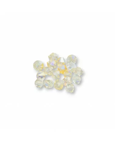 Cristalli Swarovski Bicono 4mm Marca Preciosa - 100pz - Giallo Chiaro AB-CRISTALLI SWAROVSKI | Worldofjewel.com