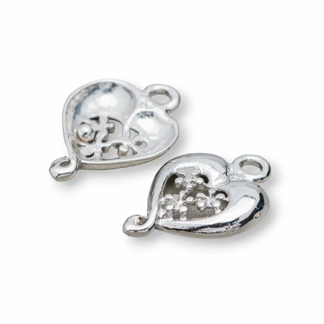 Distanziatore Connettore Di Ottone Cuore 13x20mm 80pz Rodiato-CONNETTORI LISCI | Worldofjewel.com