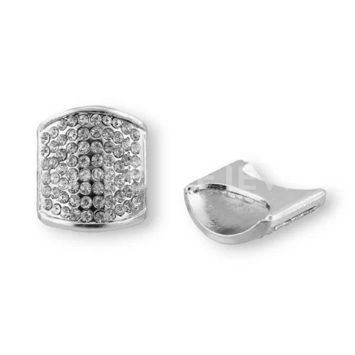 Distanziatore Di Ottone Con Strass 25mm 12pz Rodiato-CONNETTORI CON STRASS | Worldofjewel.com