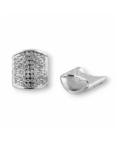 Distanziatore Di Ottone Con Strass 25mm 12pz Rodiato-CONNETTORI CON STRASS | Worldofjewel.com