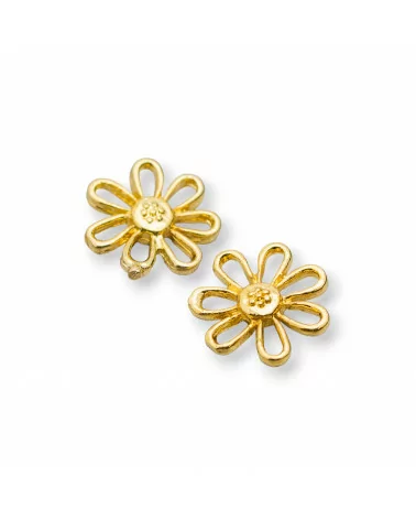 Distanziatore Connettore Di Ottone Fiore Margherita 12x12mm 110pz Dorato-CONNETTORI LISCI | Worldofjewel.com