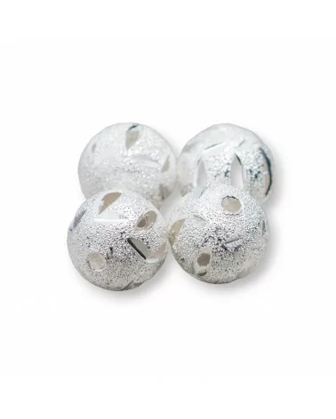 Distanziatore Palline Di Ottone Diamantato Forato 8mm 210pz 60gr Argentato-PALLINE VARIE | Worldofjewel.com