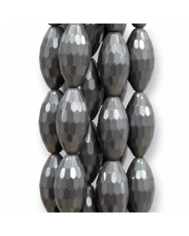 Ematite Naturale Riso Sfaccettato 8x16mm Opaco-EMATITE | Worldofjewel.com