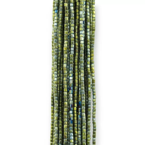 Ematite Cilindro 1,5x1,5mm Verde-EMATITE VERDE | Worldofjewel.com