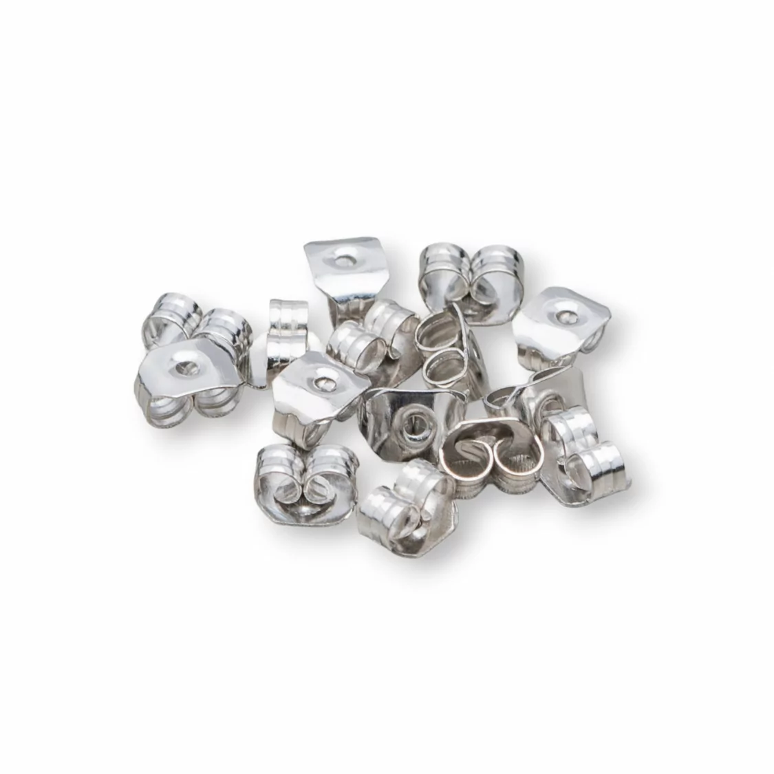 Farfalline Stoppino Per Orecchini Di Ottone 6x6,5mm 90gr Rodiato-STOPPINO FARFALLE | Worldofjewel.com