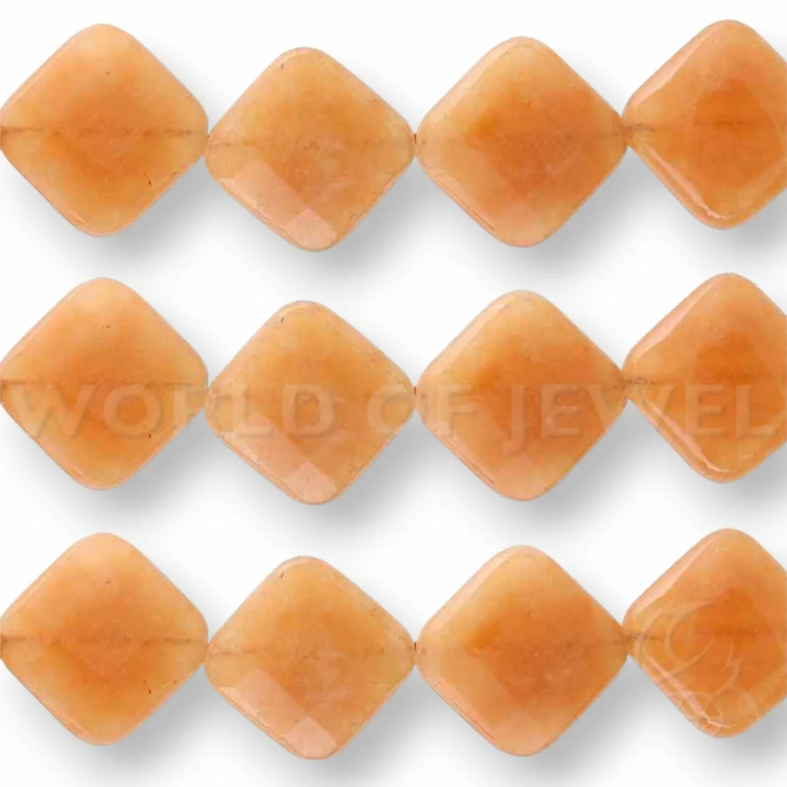 Giada Arancio Rombo Piatto Sfaccettato 20mm-GIADA ARANCIO | Worldofjewel.com