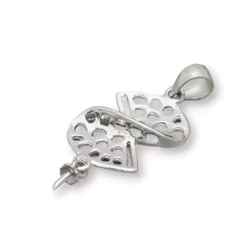 Gancio Per Pendente Di Argento 925 Girella Traforata 13x30mm 6pz-BASI PER PENDENTI | Worldofjewel.com