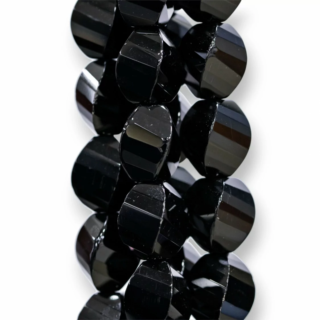 Onice Ovale Twist Sfaccettato 10x14mm-ONICE LUCIDO | Worldofjewel.com