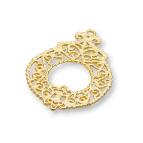 Pendente Componente Di Bronzo Goccia Traforata Stile Impero 25x36mm 18pz-CONNETTORI LISCI | Worldofjewel.com